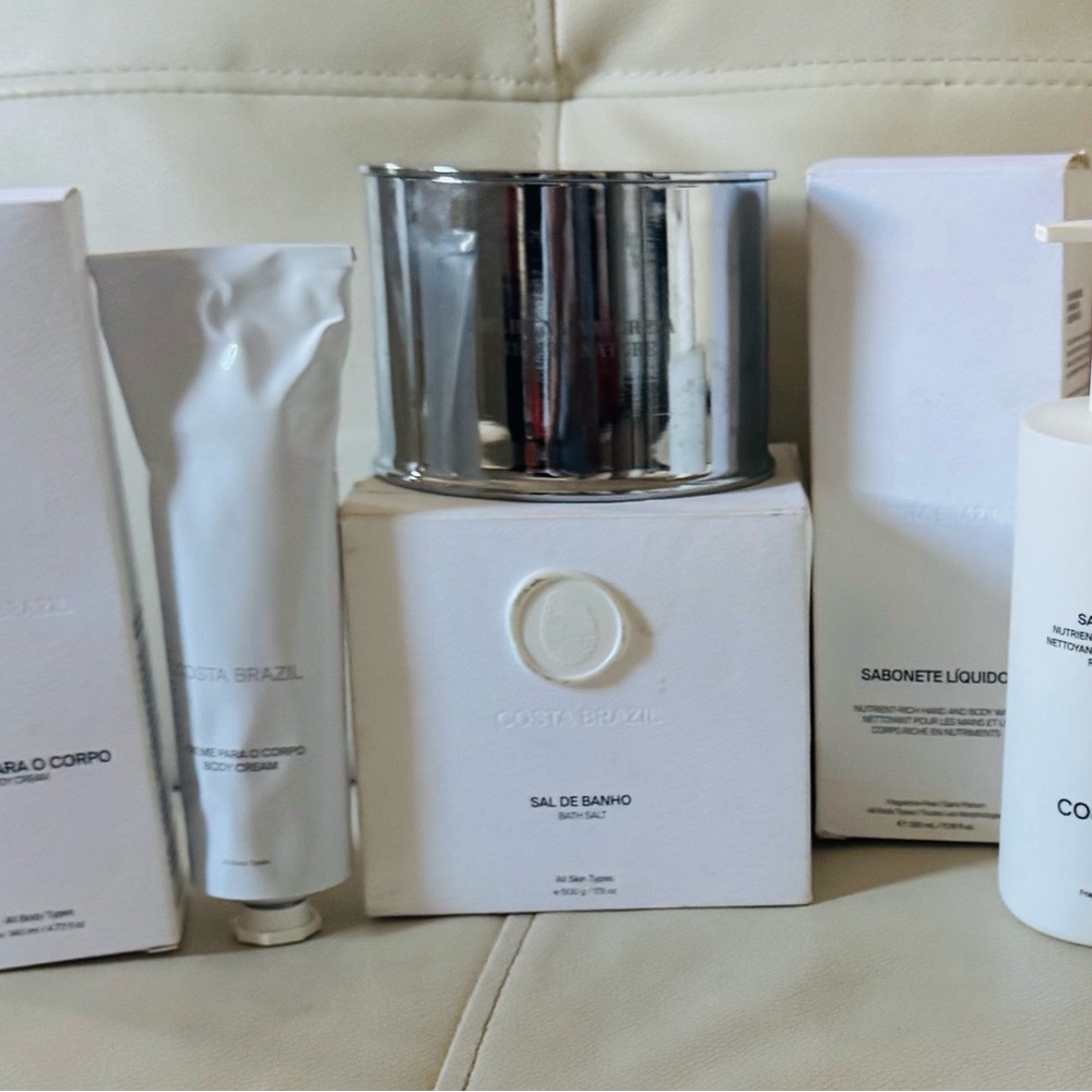 NEW COSTA BRAZIL NEW! Skincare Set with Silver and White Packaging